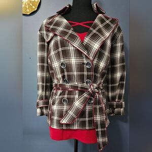Signature by Larry Levine Brown Plaid Jacket